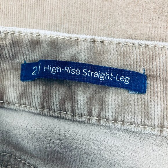 Talbots Womens High Rise Straight Leg Tan Ribbed Curdoroy Pants Size 2 - Picture 4 of 5